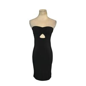 Forever 21 black strapless cutout pencil dress size Small